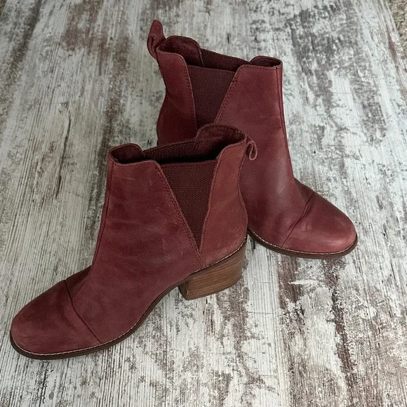 TOMS Esme Burnt Henna Leather Ankle Boots - Picture 4 of 12